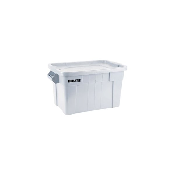 Rubbermaid Commercial Storage Tote W/ Lid, 20 gal, 27-7/8 in L x 17-3/8 in W x 15-1/8 in H, White, 6 PK FG9S3100WHT - main